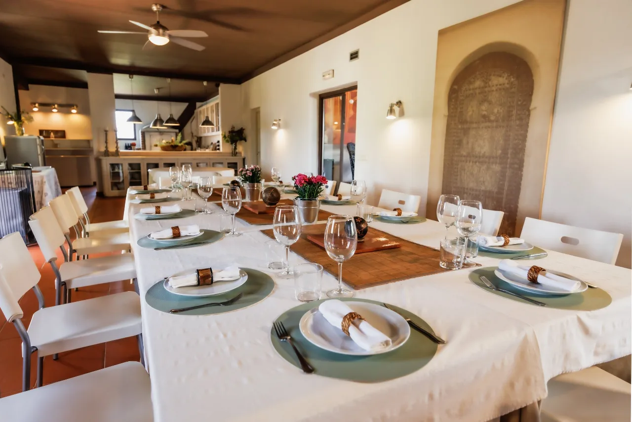 Main dining room set for the group
